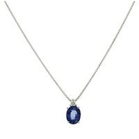 Collana Promesse Donna in Oro bianco Zaffiro blu PF1Z